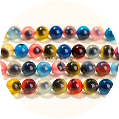 Regenboog suikeragate losse kralen ronde kralen DIY sieraden accessoires kralen voor het maken van cadeautjes
