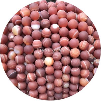 Natuurlijke rode streep Agate Perlen Sardonyx Agate Matte Ronde losse perlen voor het maken van sieraden