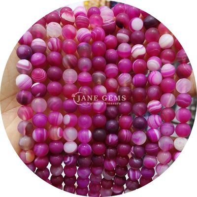 Natuurlijke rode streep Agate Perlen Sardonyx Agate Matte Ronde losse perlen voor het maken van sieraden