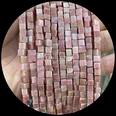 Cube vierkant natuurlijke edelsteen kraal citroen jade rhodonite losse kraal strengen voor genezing en doe-het-zelf sieraden Ma