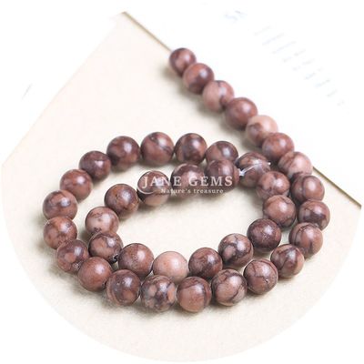 Loze ronde paarse hout graan steen natuurlijke losse edelsteen steen kralen voor sieraden maken
