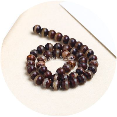 Agate ronde vorm steen bruin voetbal Dzi kralen voor sieraden & doe-het-zelf ambacht maken