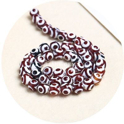 Agate ronde vorm steen bruin voetbal Dzi kralen voor sieraden & doe-het-zelf ambacht maken