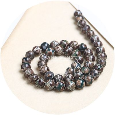 Agate ronde vorm steen bruin voetbal Dzi kralen voor sieraden & doe-het-zelf ambacht maken