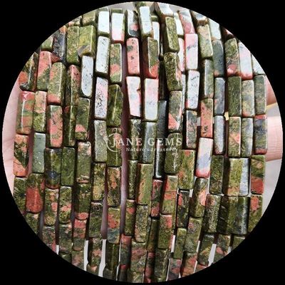 Natuurlijke unakite malachiet rechthoekige vierkante vorm edelsteen kraalstrengen voor doe-het-zelf sieraden