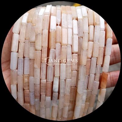Rechthoekige vierkantvorm edelsteen kraalstrengen natuurlijke gele jade roze aventurine