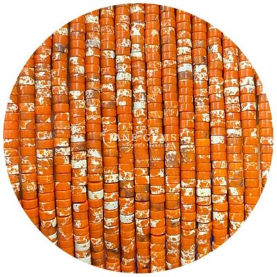 Gepolijste bulkperlen Blauw Sodalite Oranje Keizerlijke Steen Voor Juwelen Of Handwerk