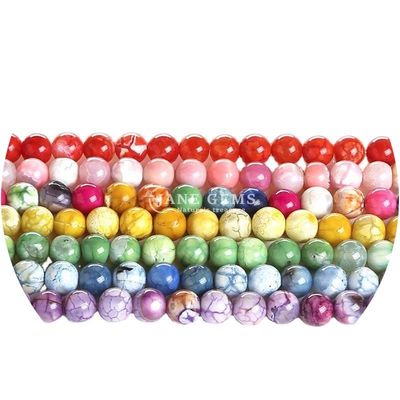 Verschillende kleuren IJsagate gladde ronde vorm losse kralen voor sieraden en ambachten maken