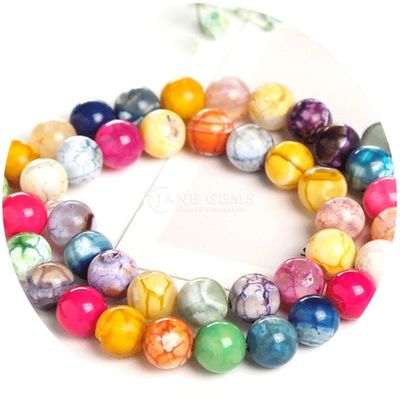 Verschillende kleuren IJsagate gladde ronde vorm losse kralen voor sieraden en ambachten maken
