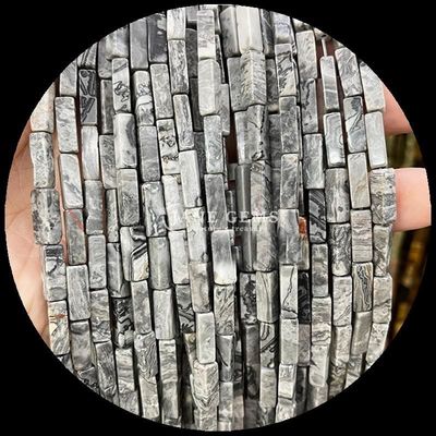 Gepolijste afwerking rechthoekige edelstenen Perlen Paarse Chalcedonie Kaart Jasper 4x13mm voor DIY sieraden