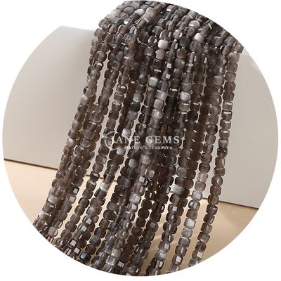 Glanzige kristal losse kraalstreng Zilveren obsidian tourmaline voor het maken van zelfstandig ambachten