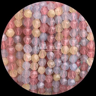 Losse natuurlijke diamant gevelde edelstenen kraal morganiet roze aventurijn losse strengen voor sieraden maken
