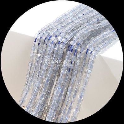 Natuursteen Gepolijste Perlen Edelsteen Vierkante Kubusvorm Fluoriet Labradorite Mini losse Perlen Strengen voor Armbanden / Halskettingen