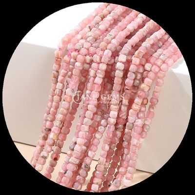 Natuursteen Gepolijste Perlen Edelsteen Vierkante Kubusvorm Fluoriet Labradorite Mini losse Perlen Strengen voor Armbanden / Halskettingen