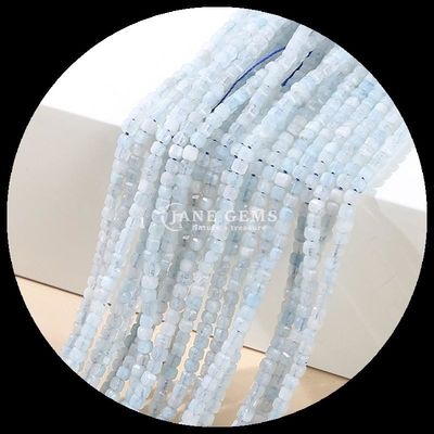 Natuursteen Gepolijste Perlen Edelsteen Vierkante Kubusvorm Fluoriet Labradorite Mini losse Perlen Strengen voor Armbanden / Halskettingen