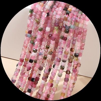 Natuursteen Gepolijste Perlen Edelsteen Vierkante Kubusvorm Fluoriet Labradorite Mini losse Perlen Strengen voor Armbanden / Halskettingen