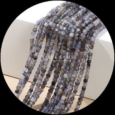 Natuurlijk gepolijst vierkant gesneden edelsteen Perlen zilver Obsidian Zonnesteen voor sieraden maken