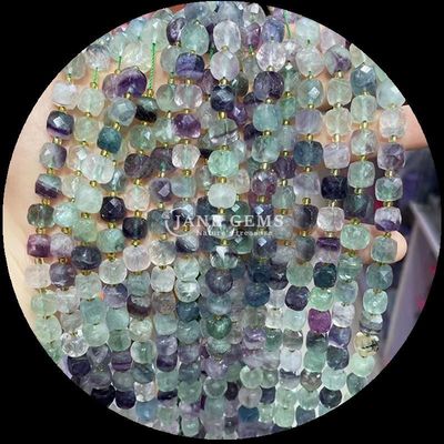 Gevarieerde kubusvormige natuurlijke edelstenen kralen Fluoriet morganiet losse strengen kralen voor sieraden maken