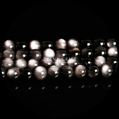 Verscheiden Ronde vorm Zilver Obsidian Zonsteen Natuurlijke gepolijste steen