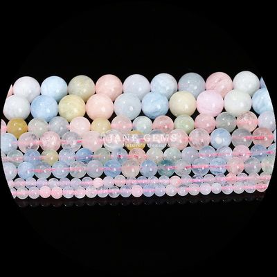 Kleurrijke ronde edelstenen kralen granaten morganiet voor sieraden zelfstandig maken armbanden halskettingen / oorbellen