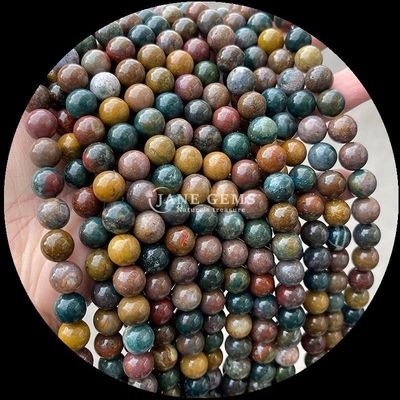Natuurlijke edelsteen met rond gesneden maansteen fluoriet oceaan jaspis losse strengen kralen voor doe-het-zelf sieraden