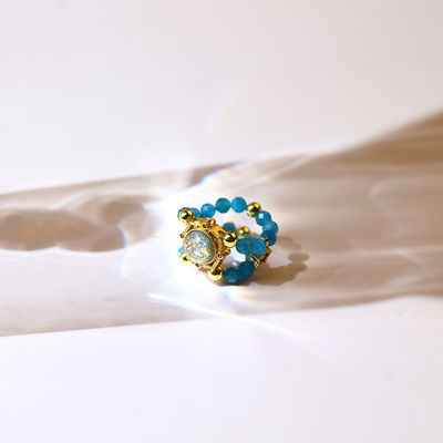 Faceted Apatite Crystal Bead Ring Gems Armband voor ontgifting en emotionele stabiliteit