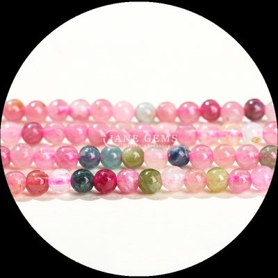 Levendige ronde multi-kleurig DIY sieraden mini losse tourmaline gele jade losse strengen kralen