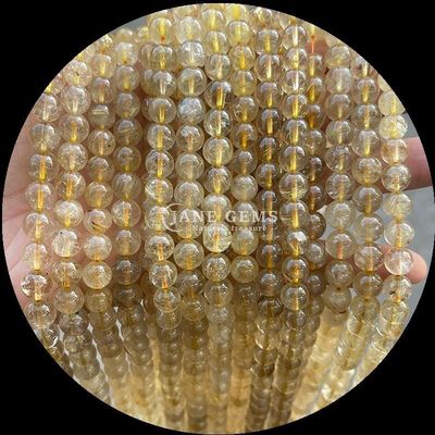 Ronde kralen in verschillende kleuren Natuurlijk roze kwarts Gouden gerutileerde kwarts voor zelfgemaakte sieraden