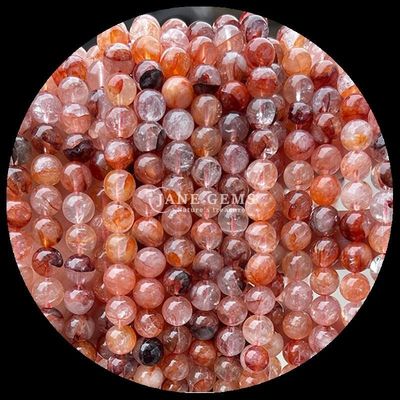 Ronde edelsteen vuur kwarts rookkwarts kralen strengen in verschillende kleuren voor doe-het-zelf sieraden maken