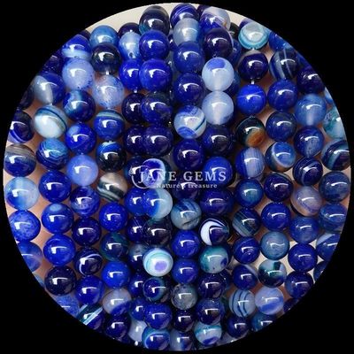 Meerdere kleuren ronde gesneden edelstenen kralen geel blauw gestreepte agaat voor doe-het-zelf sieraden maken en genezende armbanden