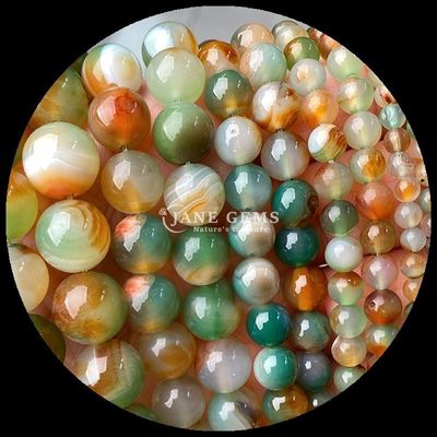 Ronde vorm 8mm natuurlijke edelsteen kraal verschillende agate kraal karneel geel gestreepte agate losse kraal streng voor doe-het-zelf sieraden