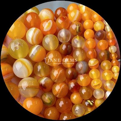 Ronde vorm 8mm natuurlijke edelsteen kraal verschillende agate kraal karneel geel gestreepte agate losse kraal streng voor doe-het-zelf sieraden