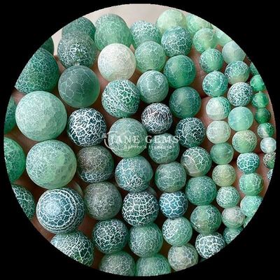 Edelsteen Ronde vorm Perlen Geel Blauw Verweerde Agate Losse strengen voor DIY sieraden