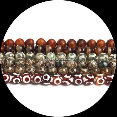 Ronde vorm Tibatan Agate Perlen losse perlen strengen voor doe-het-zelf sieraden maken