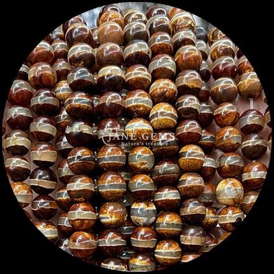 Ronde vorm Tibatan Agate Perlen losse perlen strengen voor doe-het-zelf sieraden maken
