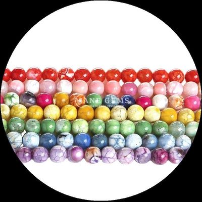 Natuurlijke edelstenen Perlen rond gesneden Vuur Agate losse perlen strengen voor geperld kleding versieringen gemaakt