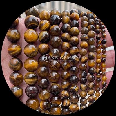 DIY Juwelen maken Essentiële edelstenen Perlen 8mm Ronde vorm Tiger's Eye losse perlen strengen