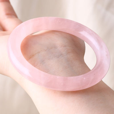 Natuurlijke kristal gepolijste steen roze roos kwarts armband kristal sieraden voor verjaardag cadeau