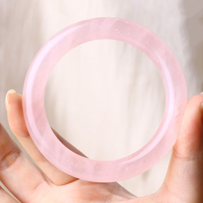 Natuurlijke kristal gepolijste steen roze roos kwarts armband kristal sieraden voor verjaardag cadeau