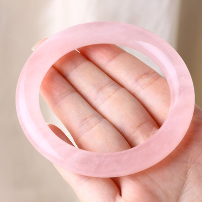 Natuurlijke kristal gepolijste steen roze roos kwarts armband kristal sieraden voor verjaardag cadeau