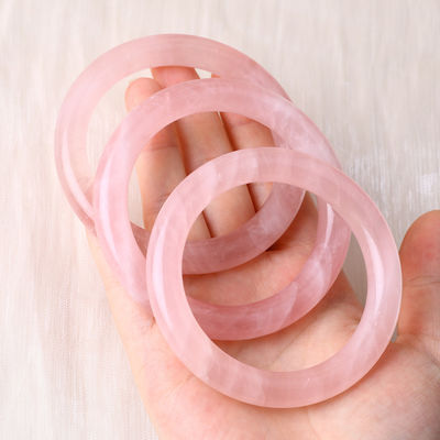 Natuurlijke kristal gepolijste steen roze roos kwarts armband kristal sieraden voor verjaardag cadeau