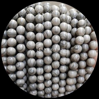 Ronde vorm edelsteen kralen Hout patroon losse kralen strengen voor armband handgemaakte decoraties