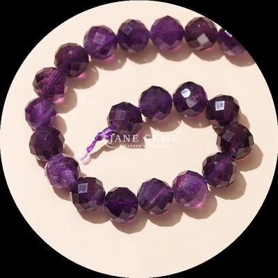Edelsteen Ronde vorm Perlen Roze kwarts Helder kwarts Ronde gevels Losse perlen voor elegante juwelencollecties