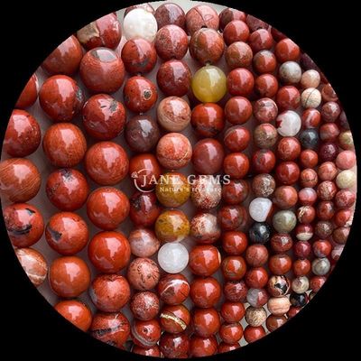 Ronde edelsteen met gepolijste techniek Rood Jaspis Blauw zandsteen Kristal Geneessteen Losse ronde kralen Strengen Uitstekende en duurzame sieraden