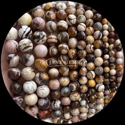 Edelsteen Ronde gesneden edelstenen Perlen Zebra Jaspis Maagonie Obsidian Verschillende soorten Kristal Geneessteen Losse perlen Strengen voor handgemaakte accessoires