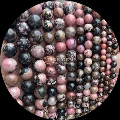 Edelsteen Ronde vorm Howliet Rohdonite Kristalsteen Verschillende soorten Healing Stone voor DIY Juwelen