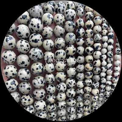 Gepolijste techniek Ronde gesneden edelstenen Perlen in veelkleurig kristal Healing Stone Dalmatische jaspis Lava Stone Losse perlen strengen voor perlen haar accessoires