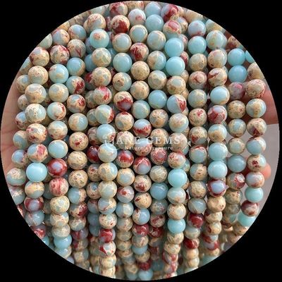 Gepolijste techniek Ronde gesneden edelstenen Perlen in veelkleurig kristal Healing Stone Dalmatische jaspis Lava Stone Losse perlen strengen voor perlen haar accessoires