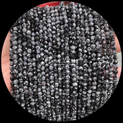 Natuurlijke edelstenen Perlen Ronde gesneden gevelvormige helende kristallen Mini edelstenen Moos Agate Sneeuwvlokken Obsidian Verscheidene losse perlen strengen Ideaal voor handgemaakte accessoires