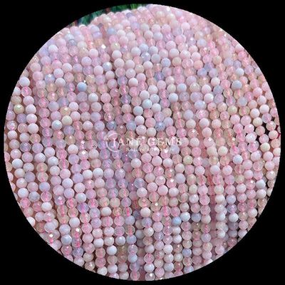 DIY Juwelen maken met edelstenen Perlen Gemalen kleur van de markt Ronde gevels Morganite Duidelijke kwarts kristal helende losse edelstenen perlen strengen